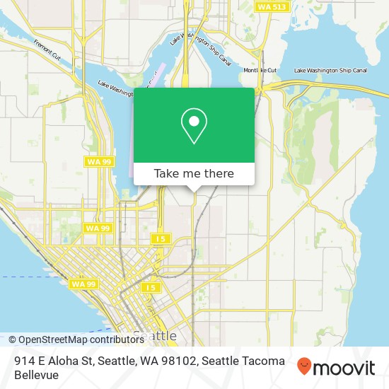 Mapa de 914 E Aloha St, Seattle, WA 98102