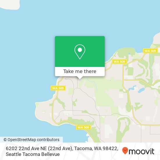 Mapa de 6202 22nd Ave NE (22nd Ave), Tacoma, WA 98422