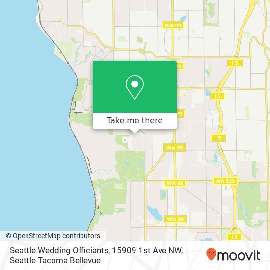 Seattle Wedding Officiants, 15909 1st Ave NW map