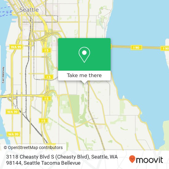 Mapa de 3118 Cheasty Blvd S (Cheasty Blvd), Seattle, WA 98144