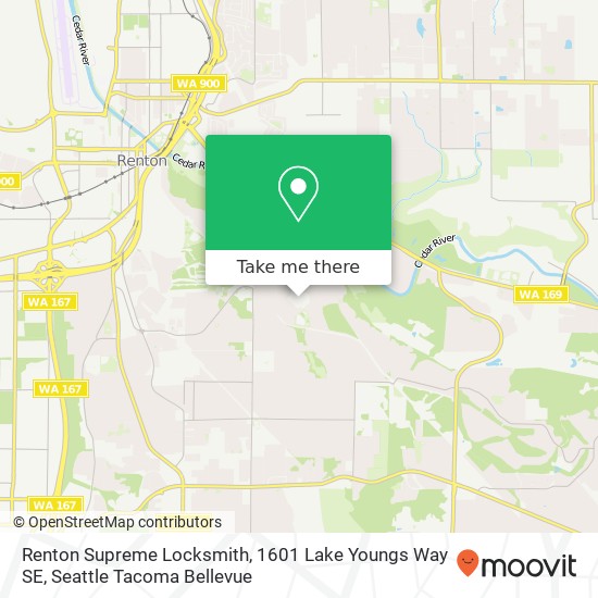 Mapa de Renton Supreme Locksmith, 1601 Lake Youngs Way SE