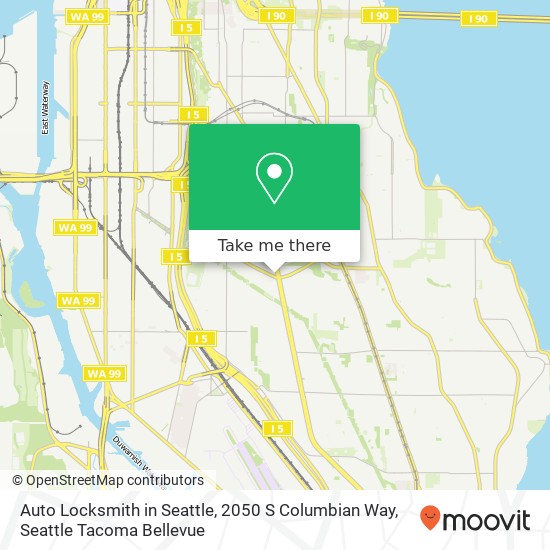 Auto Locksmith in Seattle, 2050 S Columbian Way map