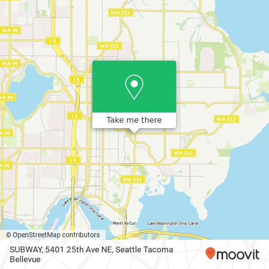 Mapa de SUBWAY, 5401 25th Ave NE