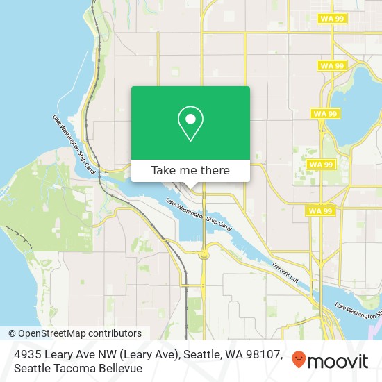 Mapa de 4935 Leary Ave NW (Leary Ave), Seattle, WA 98107