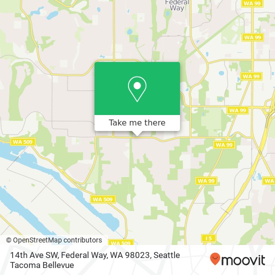 14th Ave SW, Federal Way, WA 98023 map