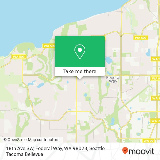 18th Ave SW, Federal Way, WA 98023 map