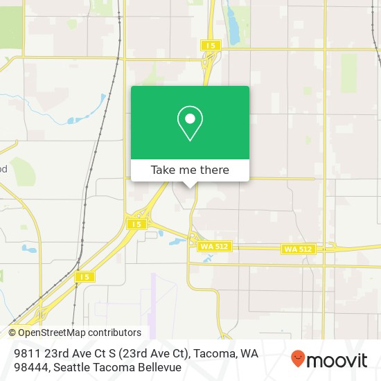 Mapa de 9811 23rd Ave Ct S (23rd Ave Ct), Tacoma, WA 98444