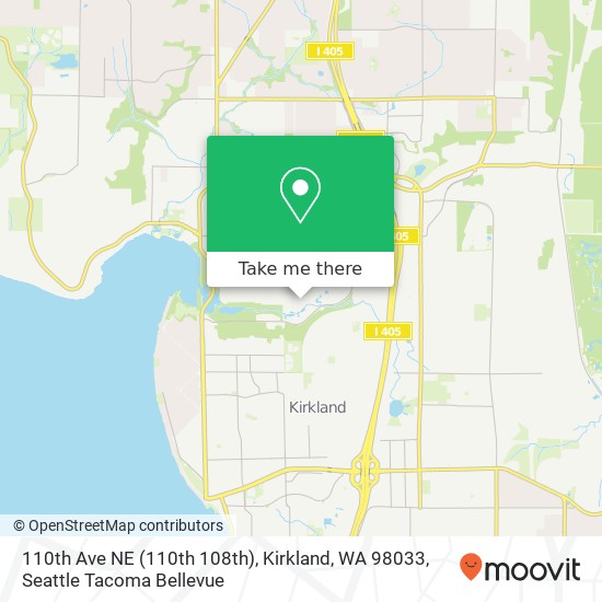 Mapa de 110th Ave NE (110th 108th), Kirkland, WA 98033