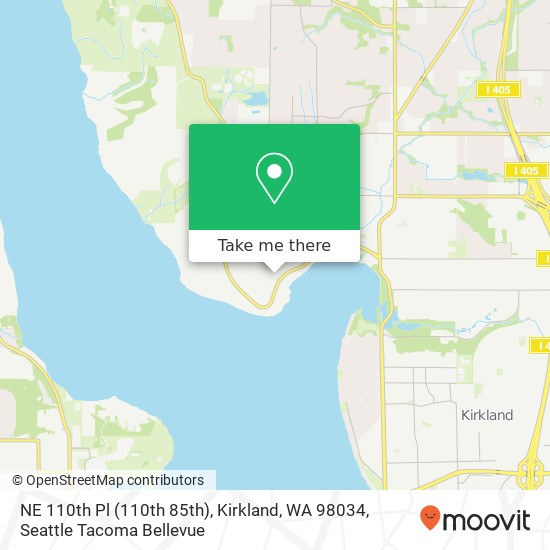 Mapa de NE 110th Pl (110th 85th), Kirkland, WA 98034