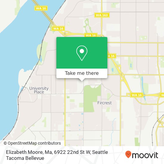 Mapa de Elizabeth Moore, Ma, 6922 22nd St W