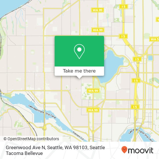 Mapa de Greenwood Ave N, Seattle, WA 98103
