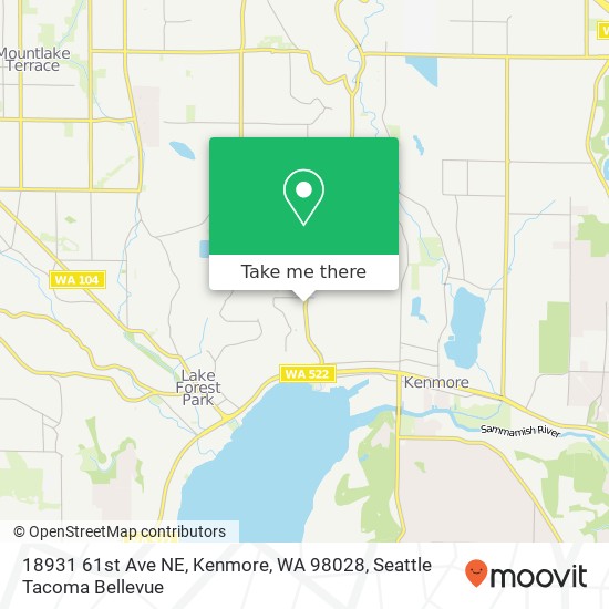 Mapa de 18931 61st Ave NE, Kenmore, WA 98028