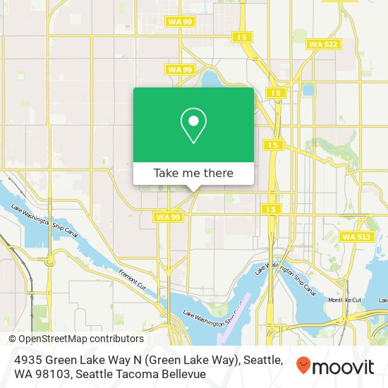 Mapa de 4935 Green Lake Way N (Green Lake Way), Seattle, WA 98103