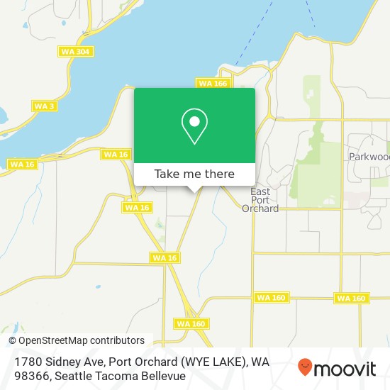 Mapa de 1780 Sidney Ave, Port Orchard (WYE LAKE), WA 98366