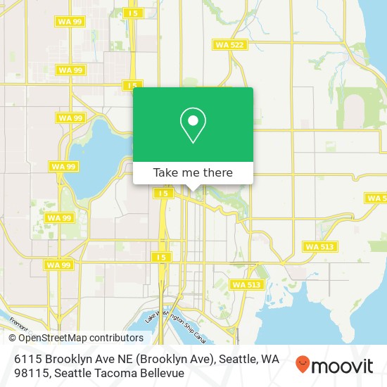 6115 Brooklyn Ave NE (Brooklyn Ave), Seattle, WA 98115 map