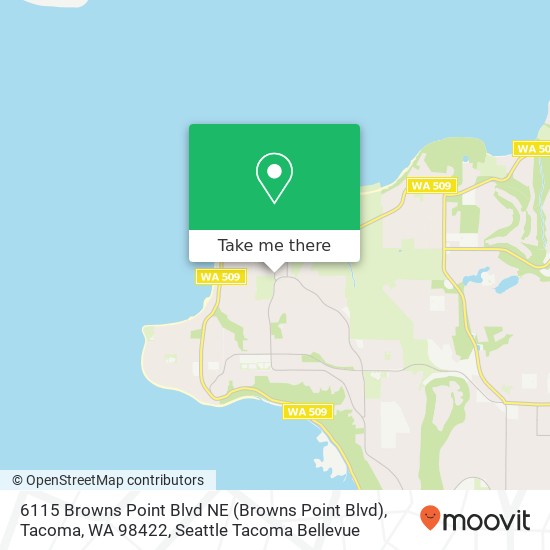 Mapa de 6115 Browns Point Blvd NE (Browns Point Blvd), Tacoma, WA 98422