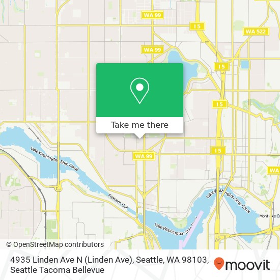 Mapa de 4935 Linden Ave N (Linden Ave), Seattle, WA 98103