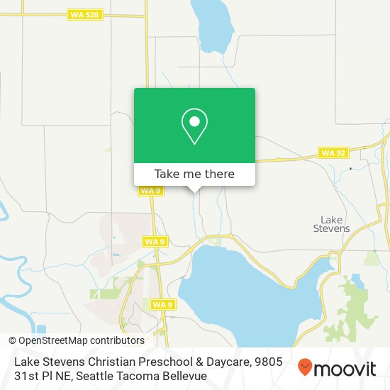 Mapa de Lake Stevens Christian Preschool & Daycare, 9805 31st Pl NE