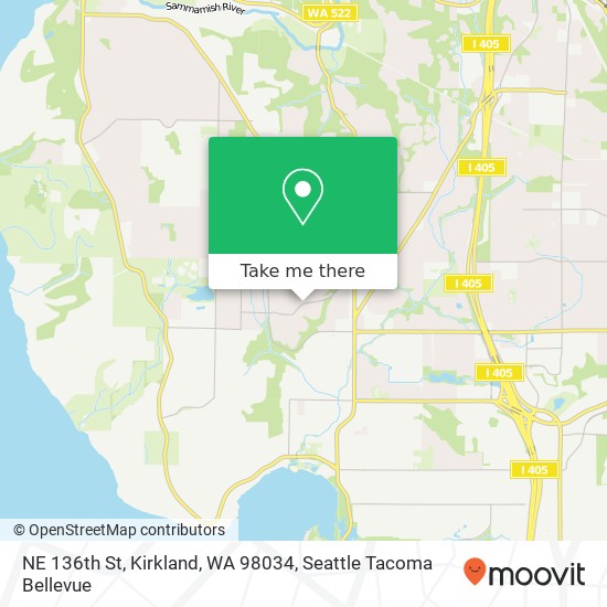 Mapa de NE 136th St, Kirkland, WA 98034