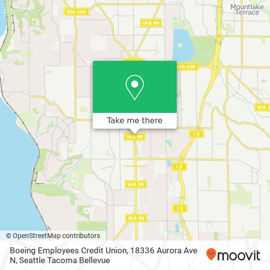 Boeing Employees Credit Union, 18336 Aurora Ave N map