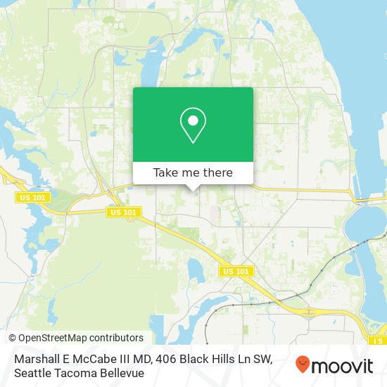 Mapa de Marshall E McCabe III MD, 406 Black Hills Ln SW