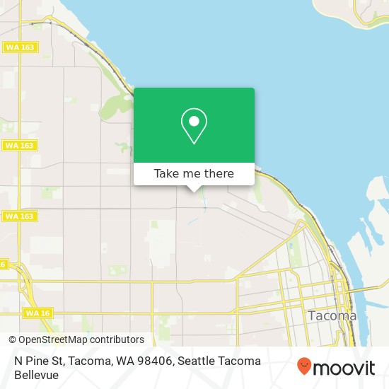 Mapa de N Pine St, Tacoma, WA 98406