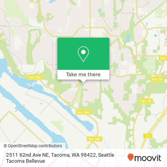 Mapa de 2511 62nd Ave NE, Tacoma, WA 98422