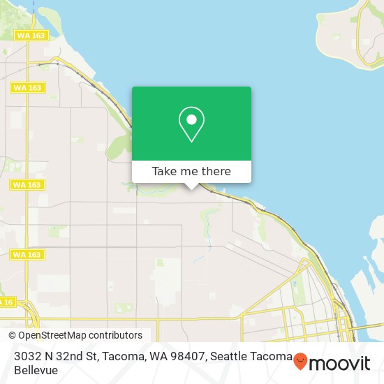 Mapa de 3032 N 32nd St, Tacoma, WA 98407