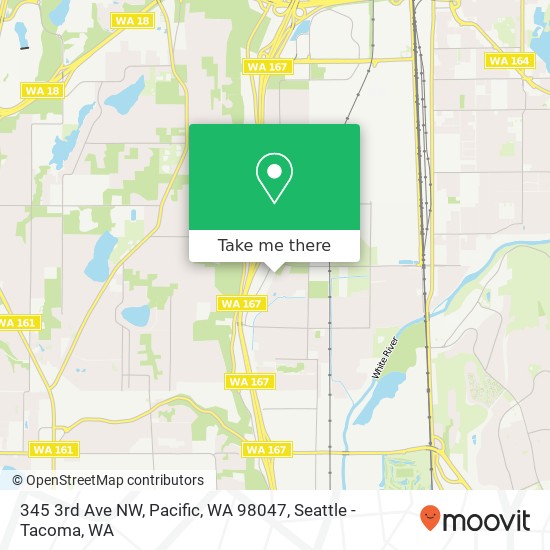 Mapa de 345 3rd Ave NW, Pacific, WA 98047