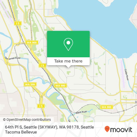 Mapa de 64th Pl S, Seattle (SKYWAY), WA 98178