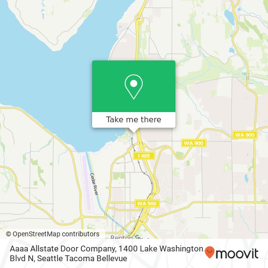 Mapa de Aaaa Allstate Door Company, 1400 Lake Washington Blvd N
