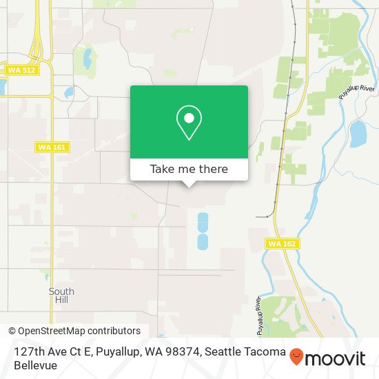 Mapa de 127th Ave Ct E, Puyallup, WA 98374