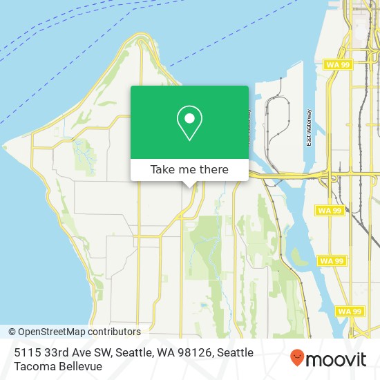 Mapa de 5115 33rd Ave SW, Seattle, WA 98126