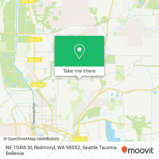 Mapa de NE 104th St, Redmond, WA 98052