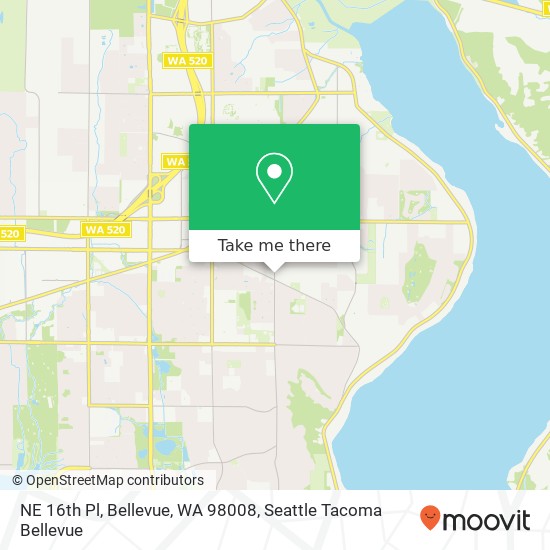 Mapa de NE 16th Pl, Bellevue, WA 98008