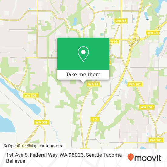 1st Ave S, Federal Way, WA 98023 map