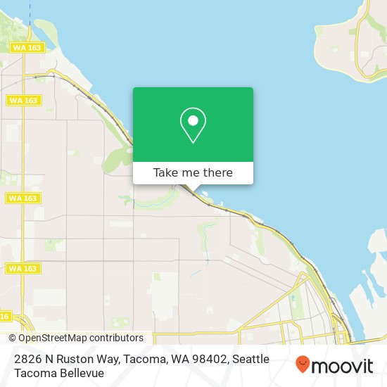 Mapa de 2826 N Ruston Way, Tacoma, WA 98402