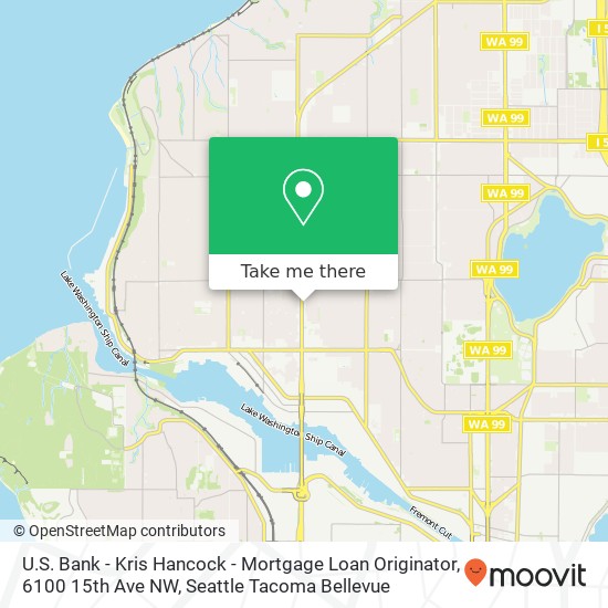 Mapa de U.S. Bank - Kris Hancock - Mortgage Loan Originator, 6100 15th Ave NW