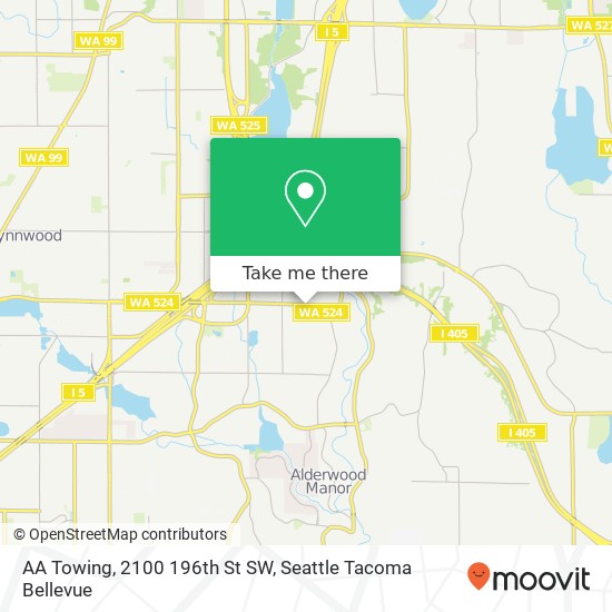 Mapa de AA Towing, 2100 196th St SW