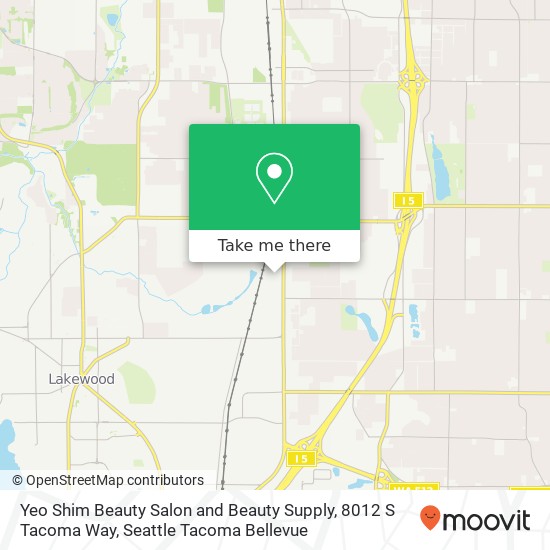 Mapa de Yeo Shim Beauty Salon and Beauty Supply, 8012 S Tacoma Way