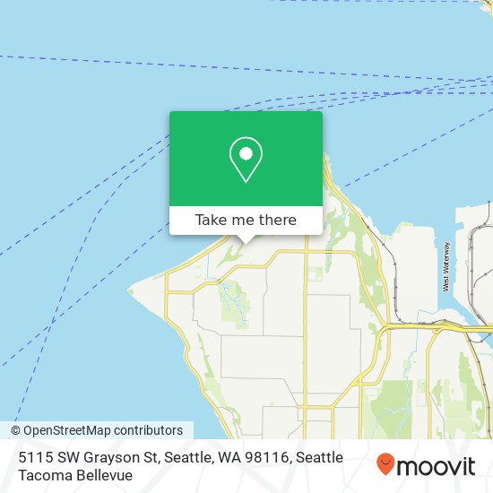 Mapa de 5115 SW Grayson St, Seattle, WA 98116