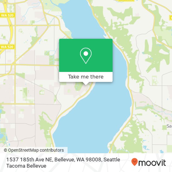 Mapa de 1537 185th Ave NE, Bellevue, WA 98008