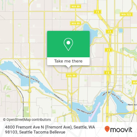 Mapa de 4800 Fremont Ave N (Fremont Ave), Seattle, WA 98103