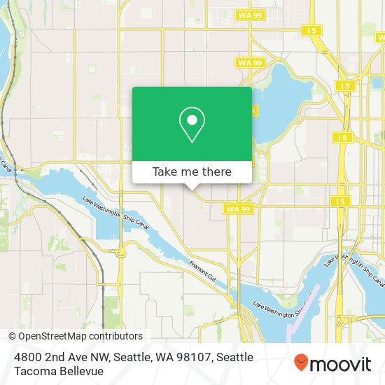 Mapa de 4800 2nd Ave NW, Seattle, WA 98107