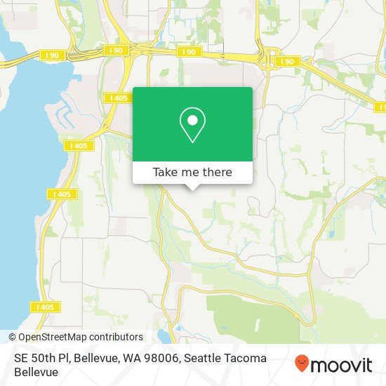 Mapa de SE 50th Pl, Bellevue, WA 98006