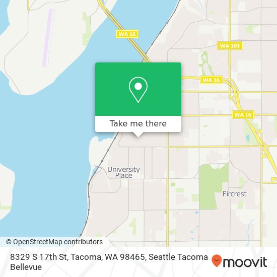 Mapa de 8329 S 17th St, Tacoma, WA 98465