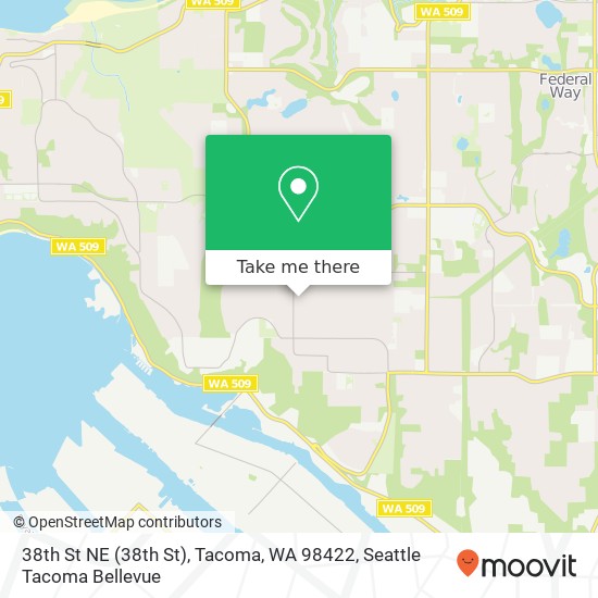 Mapa de 38th St NE (38th St), Tacoma, WA 98422