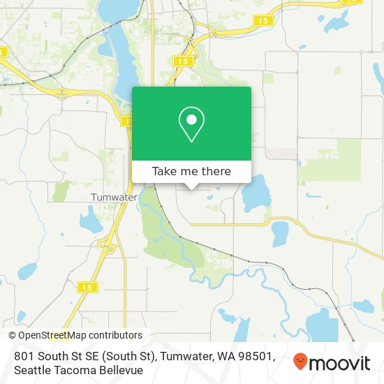 Mapa de 801 South St SE (South St), Tumwater, WA 98501