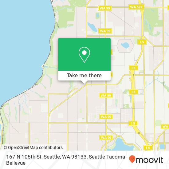 Mapa de 167 N 105th St, Seattle, WA 98133