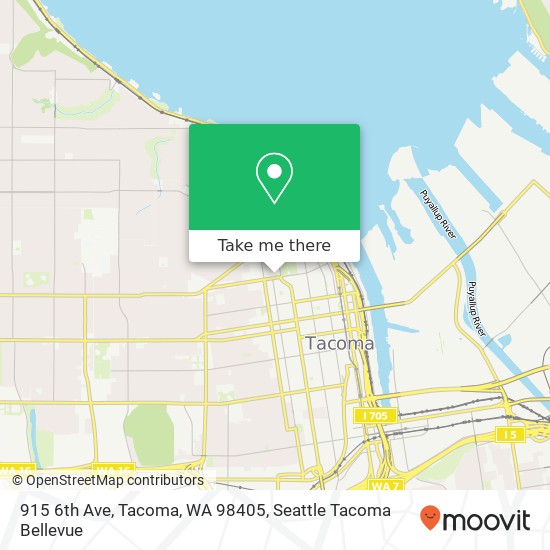 Mapa de 915 6th Ave, Tacoma, WA 98405